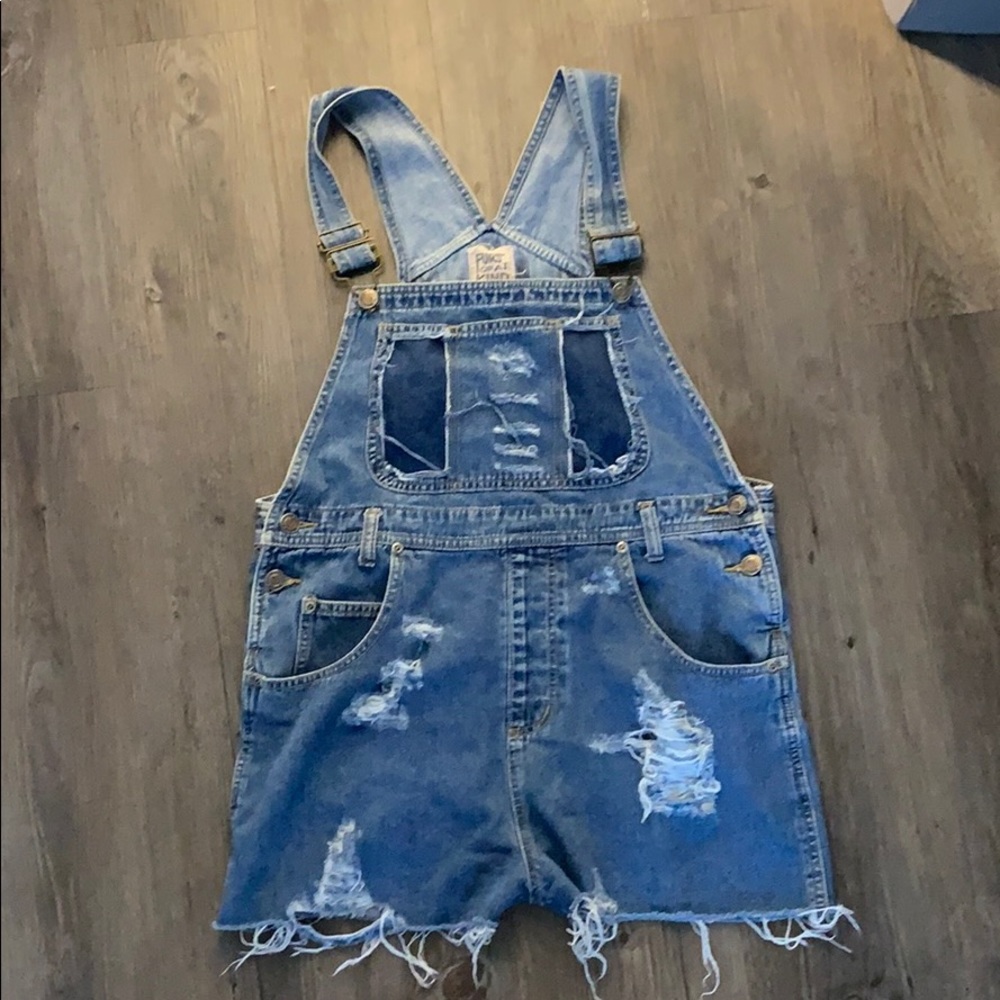 Overall romper - Distressed denim